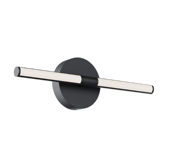 AFX Lighting CHIV1703LAJUDBK Chicago 17 Inch LED Vanity Wall Light,120-277V, Watt 20W,Selectable 5CCT 2700K/3000K/3500K/4000K/5000K , Black Finish