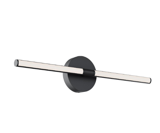 AFX Lighting CHIV2403LAJUDBK Chicago 24 Inch LED Vanity Wall Light,120-277V, Watt 30W,Selectable 5CCT 2700K/3000K/3500K/4000K/5000K , Black Finish