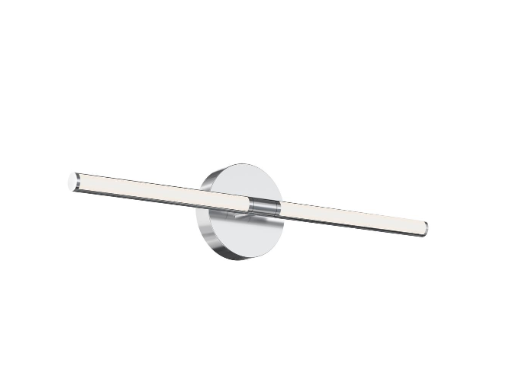 AFX Lighting CHIV2403LAJUDPC Chicago 24 Inch LED Vanity Wall Light,120-277V, Watt 30W,Selectable 5CCT 2700K/3000K/3500K/4000K/5000K , Polished Nickel Finish
