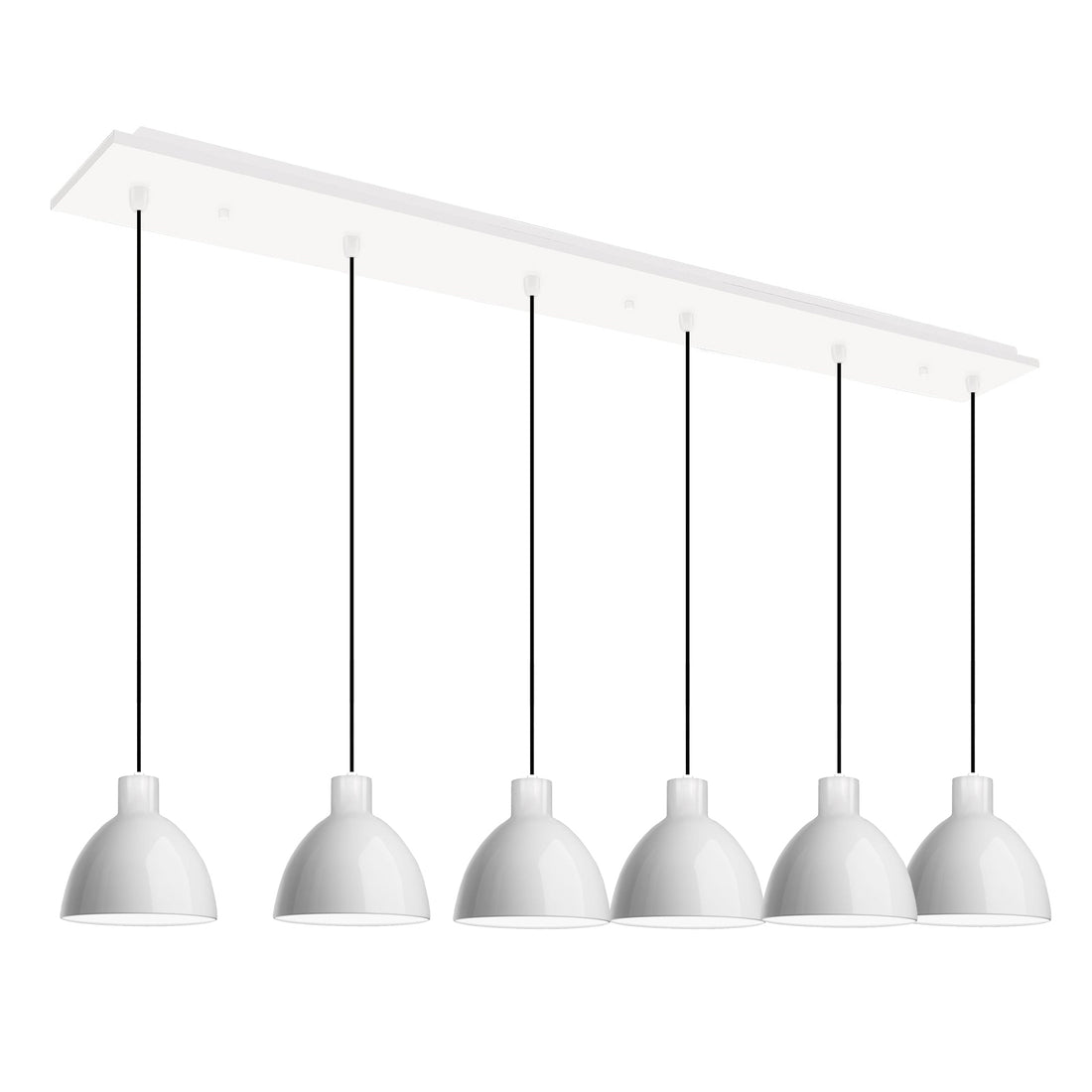 Kuzco Lighting MP1706WG-06 Chroma 6-in 6 Head Multi Pendant Ceiling Light - CCT: 3000K - Finish: Glossy White
