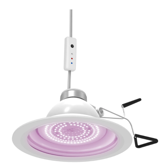 Feit Electric GLP8ADJS/CLAMP32WLED 8 in. Round Adjustable LED Full Spectrum Grow Light (43 PAR), Color Temperature 6500K, Wattage 32W, Voltage 120V