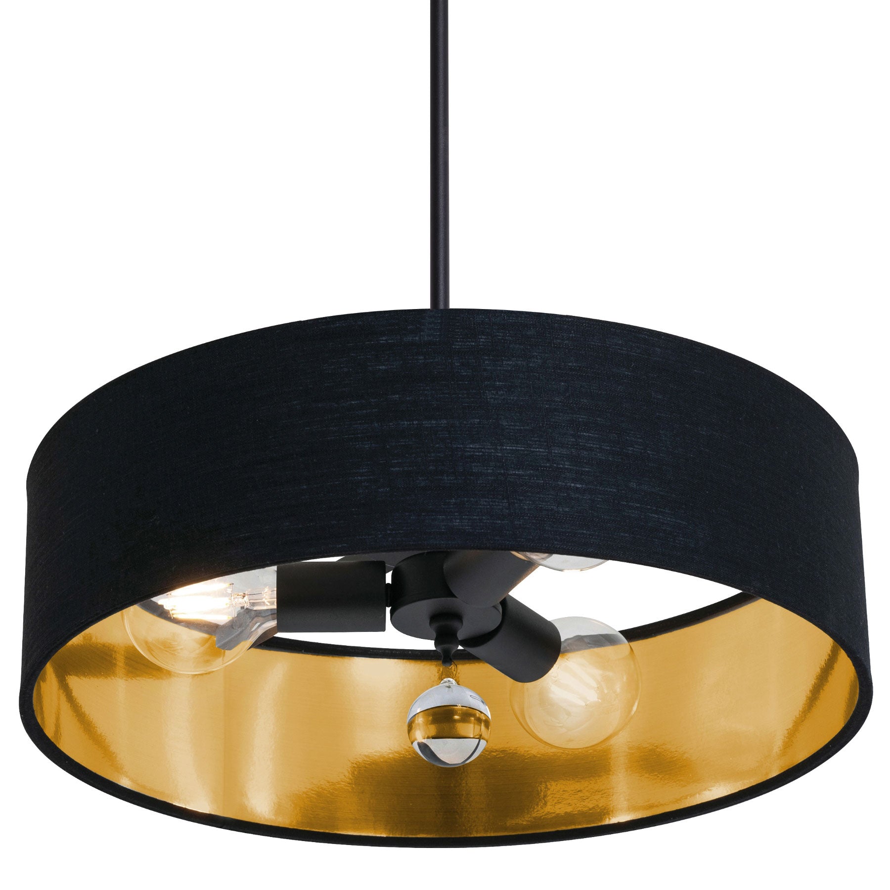 AFX Lighting CLNP18MBBK-BKGD Celine Pendant Light 18 Inch Medium Base Black Finish - Black/Gold shade, 120V