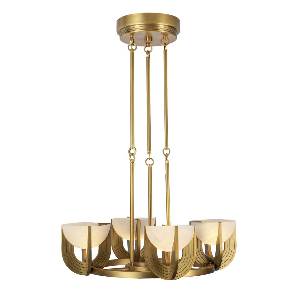 Alora Lighting CH362423VBAR-UNV Colette LED 22.88 inch Chandelier Ceiling Light in Vintage Brass and Alabaster