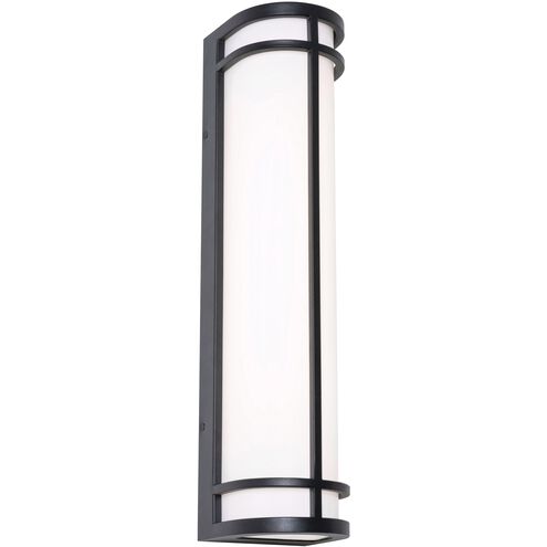AFX Lighting CRNW0624LAJUDBK-PC Crain 24 inch LED Outdoor Wall Sconce Light Black Finish with Photocell