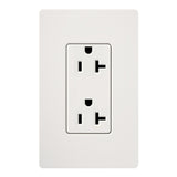 Lutron SCRS-20-TR-SW Claro 20A 125V Tamper Resistant Duplex Receptacle, Snow White Finish
