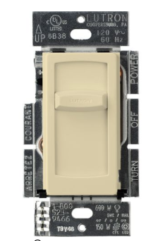 Lutron CTCL-150-IV Skylark Contour Slide-to-Off LED+ Dimmer Switch, 150W LED or 600W Inc/Hal, 1 Pole Only, 120V, Ivory Finish