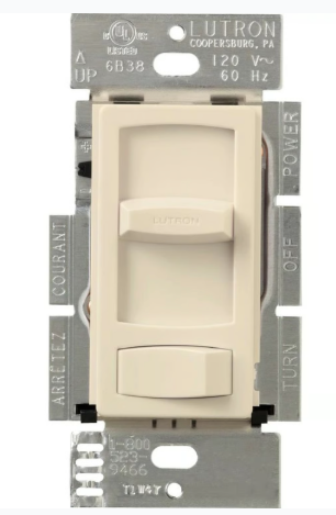 Lutron CTELV-303P-LA Skylark Contour LED+ Dimmer, 300W 1 Pole 3-way Dimmer Switch, Light Almond Finish