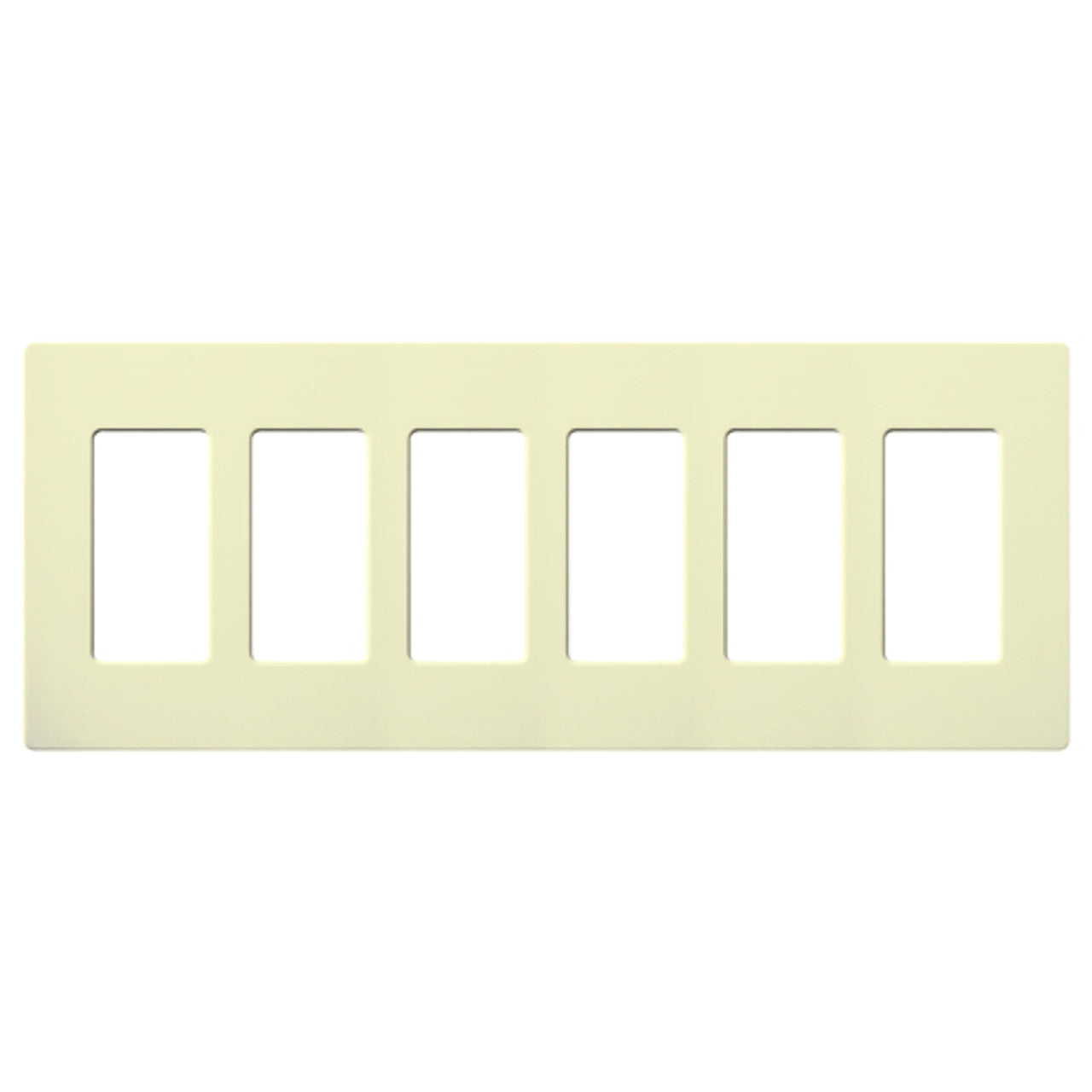 Lutron CW-6-AL Claro Decora Screwless Wall Plate W/Six Gang, Almond Finish