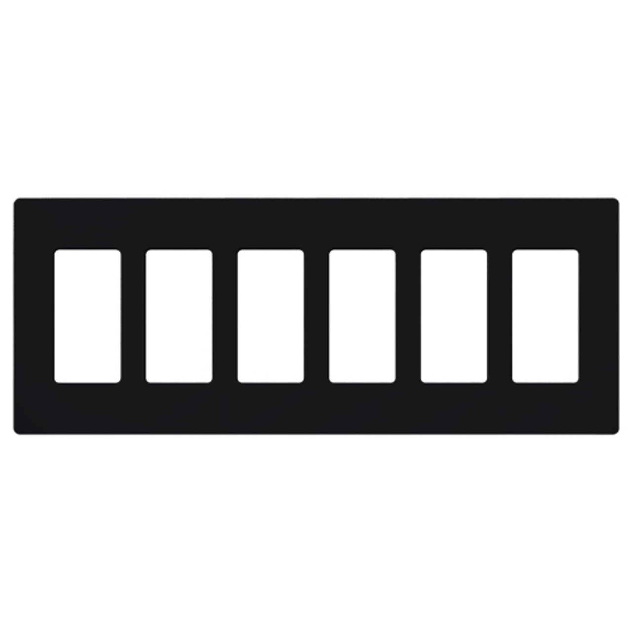 Lutron CW-6-BL Claro Decora Screwless Wall Plate W/Six Gang, Black Finish