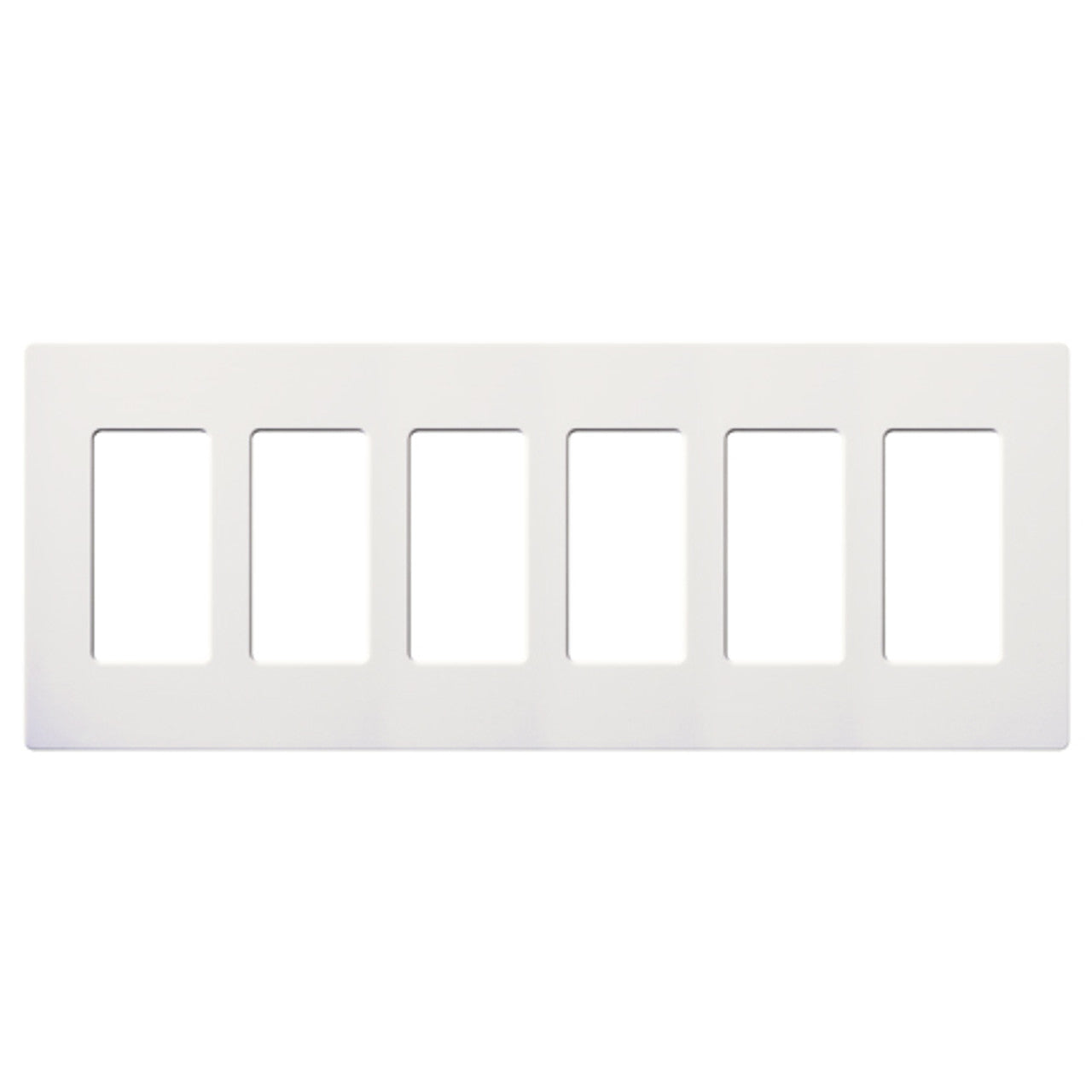 Lutron CW-6-WH Claro Decora Screwless Wall Plate W/Six Gang, White Finish