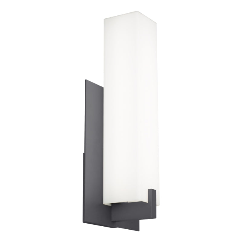 Visual Comfort Architectural 700OWCOS84018YHUNVSSP Modern Cosmo 18" Tall LED Outdoor Wall Light With Surge Protection - 120-277V - CCT : 4000K - Color: White Acrylic - Finish: Charcoal