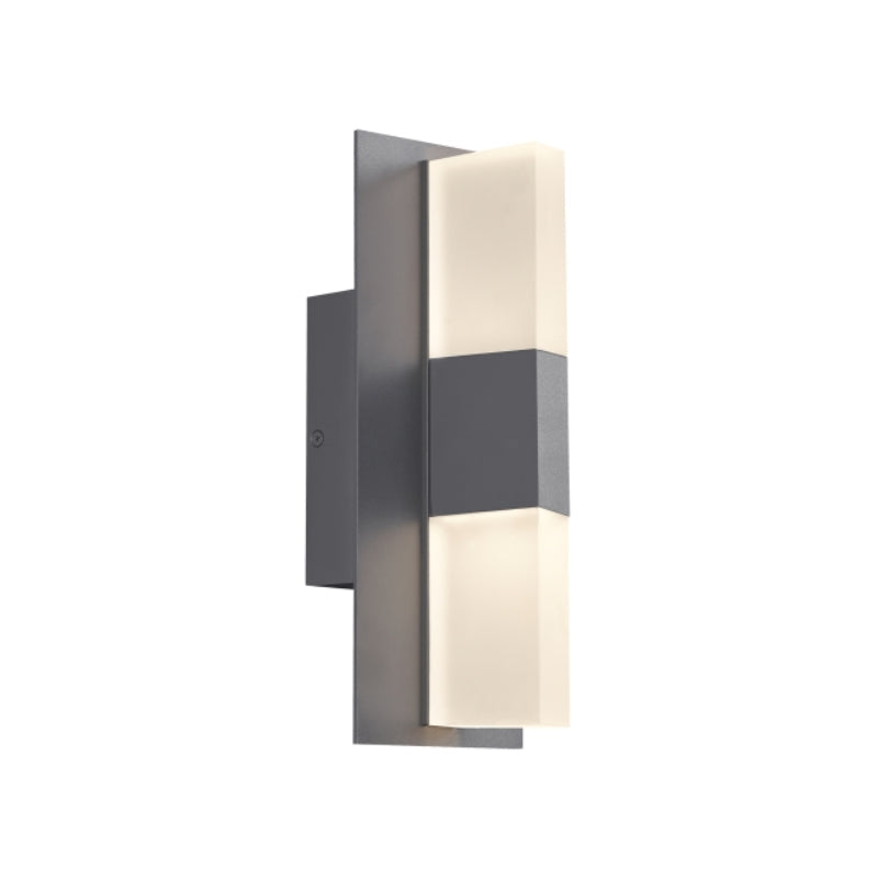 Visual Comfort Architectural 700OWLYT82712DHUNVSLFSP Modern 12" Lyft LED Outdoor Wall Light With In-Line Fuse And Surge Protection - CCT : 2700K - Lens Color: Diffuser- Finish: Charcoal