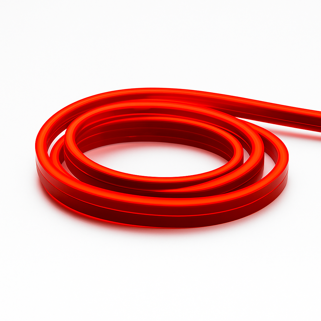 American Lighting NFPROL-RE-CC NeonFlex Pro Lateral Bend Red LED Strip – Ultra-Flexible 3D Design, 90+ CRI, 24V DC, 94LM/ft, Custom Cut (50mm Increments)