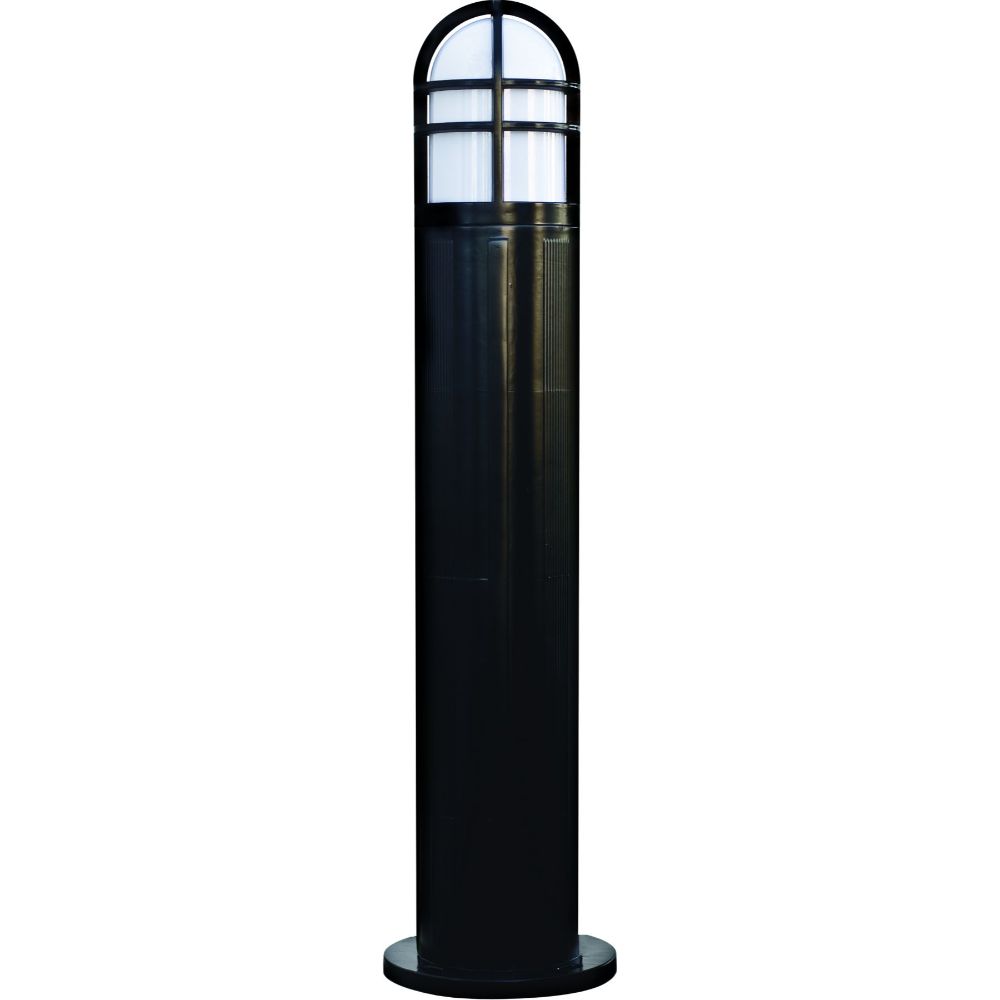 Dabmar Lighting D110-L9-27K-B LED Fiber G Bollard Open Cage, Voltage 120V, GU24, Wattage 9W, Color Temperature 27K, Black Finish
