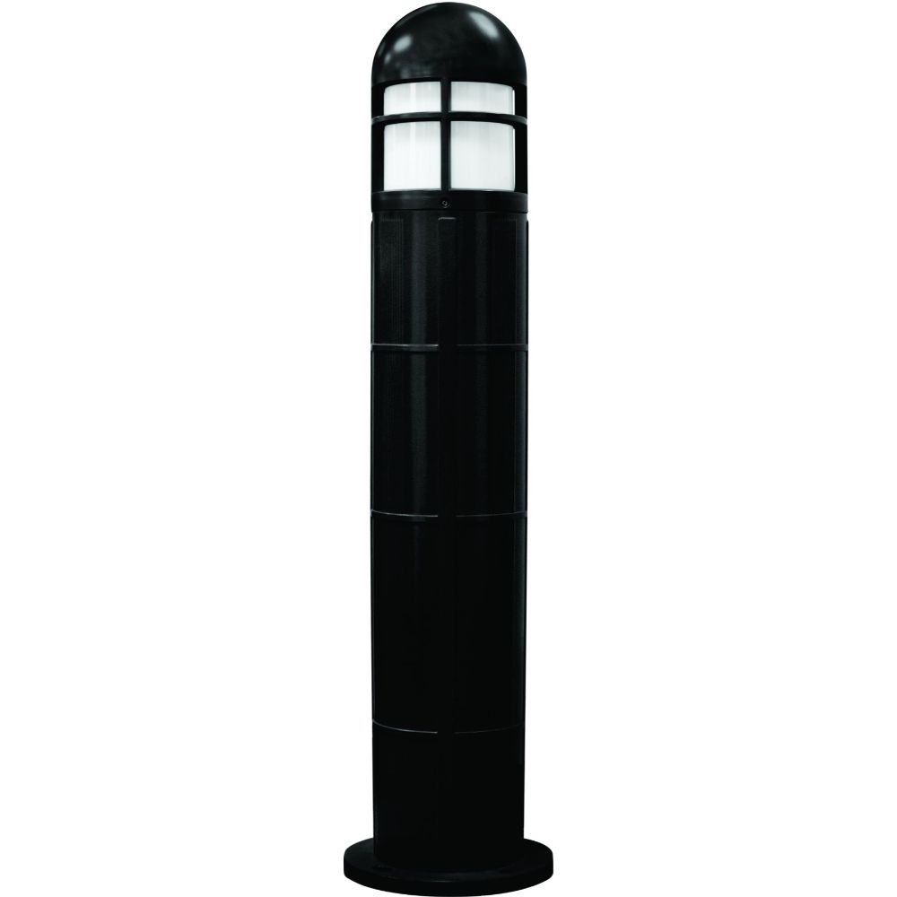 Dabmar Lighting D140-L20-50K-B LED Fiber G Bollard Open Cage Light, 120-277V, G24, Wattage 20W, Color Temperature 50K, Black Finish