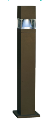 Dabmar Lighting D150-L20-50K-BZ Fiber G Bollard Squared, Color Temperature 5000K, G24, Bronze Finish