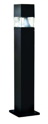 Dabmar Lighting D150-L20-50K-B Fiber G Bollard Squared, Color Temperature 5000K, G24, Black Finish
