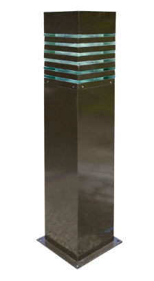 Dabmar Lighting D170-BZ Steel Bollard Squared, E26, Bronze Finish