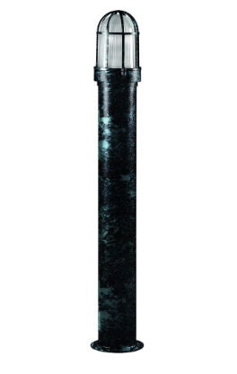 Dabmar Lighting D3100-L12-50K-VG Steel Bollard Open Cage, Color Temperature 5000K, G24, Verde Green Finish