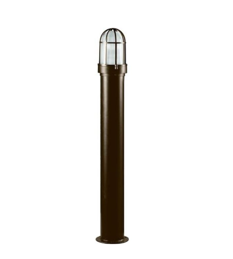 Dabmar Lighting D3100-L12-40K-BZ 120V-277V G24 LED 12W 40K Powder Coated Steel Open Cage Bollard Light, Bronze Finish