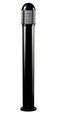 Dabmar Lighting D3300-B Cast Aluminum Bollard Caged, E26, Black Finish