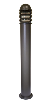 Dabmar Lighting D3300-L12-50K-BZ Cast Aluminum Bollard Caged, Color Temperature 5000K, G24, Bronze Finish