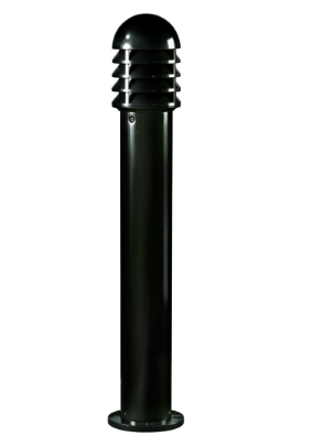 Dabmar Lighting D3400-B-FR Cast Aluminum Bollard Shuttered, E26, Frost in Black