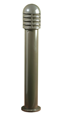 Dabmar Lighting D3400-L6-60K-BZ-FR Cast Aluminum Bollard Shuttered, Color Temperature 6000K, E26, Frost in Bronze