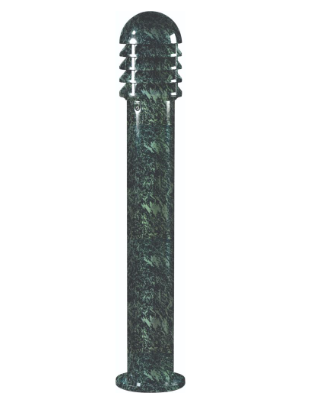 Dabmar Lighting D3400-VG-FR Cast Aluminum Bollard Shuttered, E26, No Lamp, Frost in Verde Green Finish
