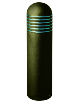 Dabmar Lighting D500-L12-50K-BZ Steel Bollard Shuttered, G24, Color Temperature 5000K, Bronze Finish