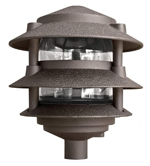 Dabmar Lighting D5000-BZ LED Pagoda Light Fixture, 3 Tier, Incandenscent 120V Light, Bronze Finish