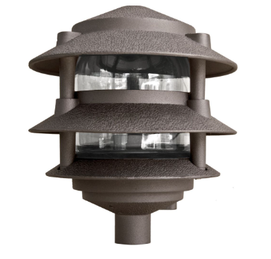Dabmar Lighting D5000-L6-RGBW-310-BZ Cast Aluminum Pagoda 3-Tier 3" Base 10" Top, E26, Color Temperature RGBW, Bronze Finish