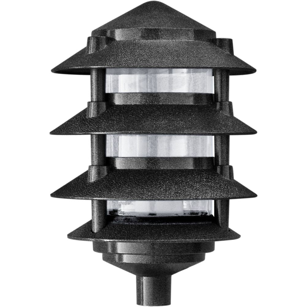 Dabmar Lighting D5100-310-B Cast Aluminum Pagoda 4-Tier 3" Base 10" Top, E26, No Lamp, Black Finish