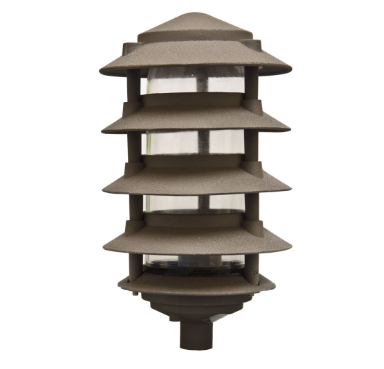 Dabmar Lighting D5500-BZ Cast Aluminum Pagoda 5-Tier 1/2" Base 6" Top, E26, No Lamp, Bronze Finish