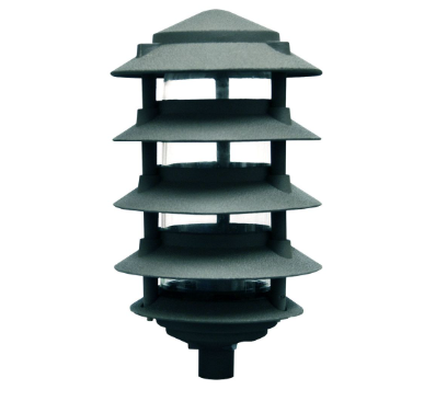 Dabmar Lighting D5500-3B-VG Cast Aluminum Pagoda 5-Tier 3" Base 6" Top, E26, No Lamp, Verde Green Finish