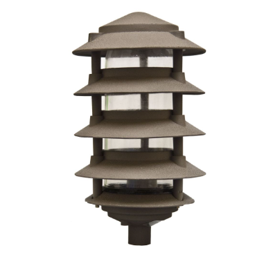 Dabmar Lighting D5500-L9-40K-BZ Cast Aluminum Pagoda 5-Tier 1/2" Base 6" Top, GU24, Color Temperature 4000K, Bronze Finish