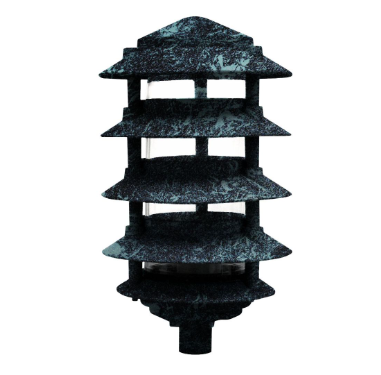 Dabmar Lighting D5500-L9-27K-310-VG Cast Aluminum Pagoda 5-Tier 3" Base 10" Top, GU24, Color Temperature 2700K, Verde Green Finish
