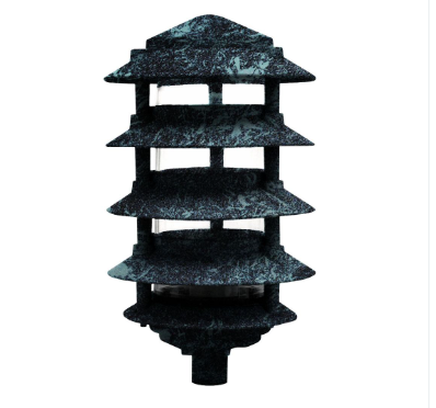 Dabmar Lighting D5500-L9-40K-10T-VG Cast Aluminum Pagoda 5-Tier 1/2" Base 10" Top, GU24, Color Temperature 4000K, Verde Green Finish