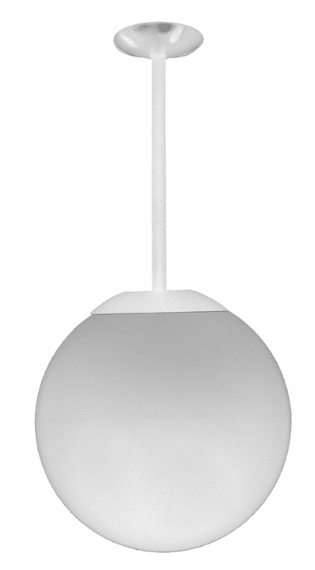 Dabmar Lighting D7500-12-W LED 13" Ceiling Global Fixture, 12" Drop White Finish