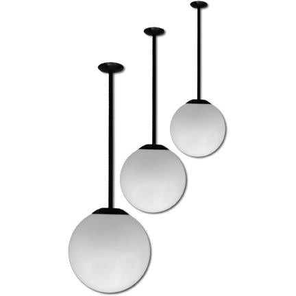 Dabmar Lighting D7501-24-B 16" Ceiling Globe Fixture, 24" Drop Black