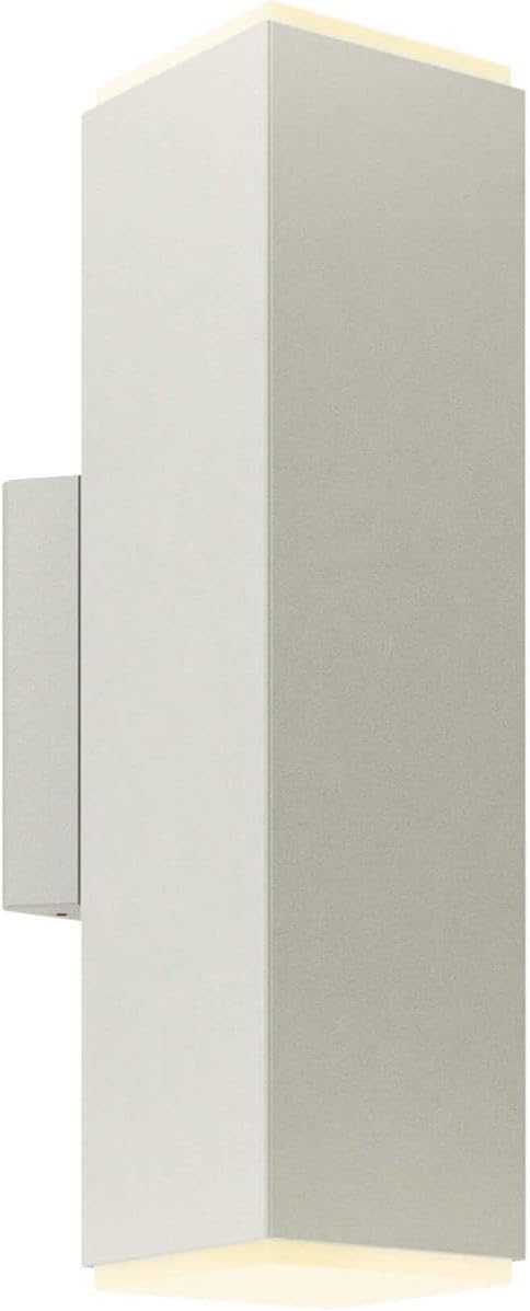 DALS Lighting LEDWALL-B-SG Brooklyn Square LED Cylinder, Color Temperature 3000K, Lumens 2,100Lm, Voltage 120V, Satin Grey Finish