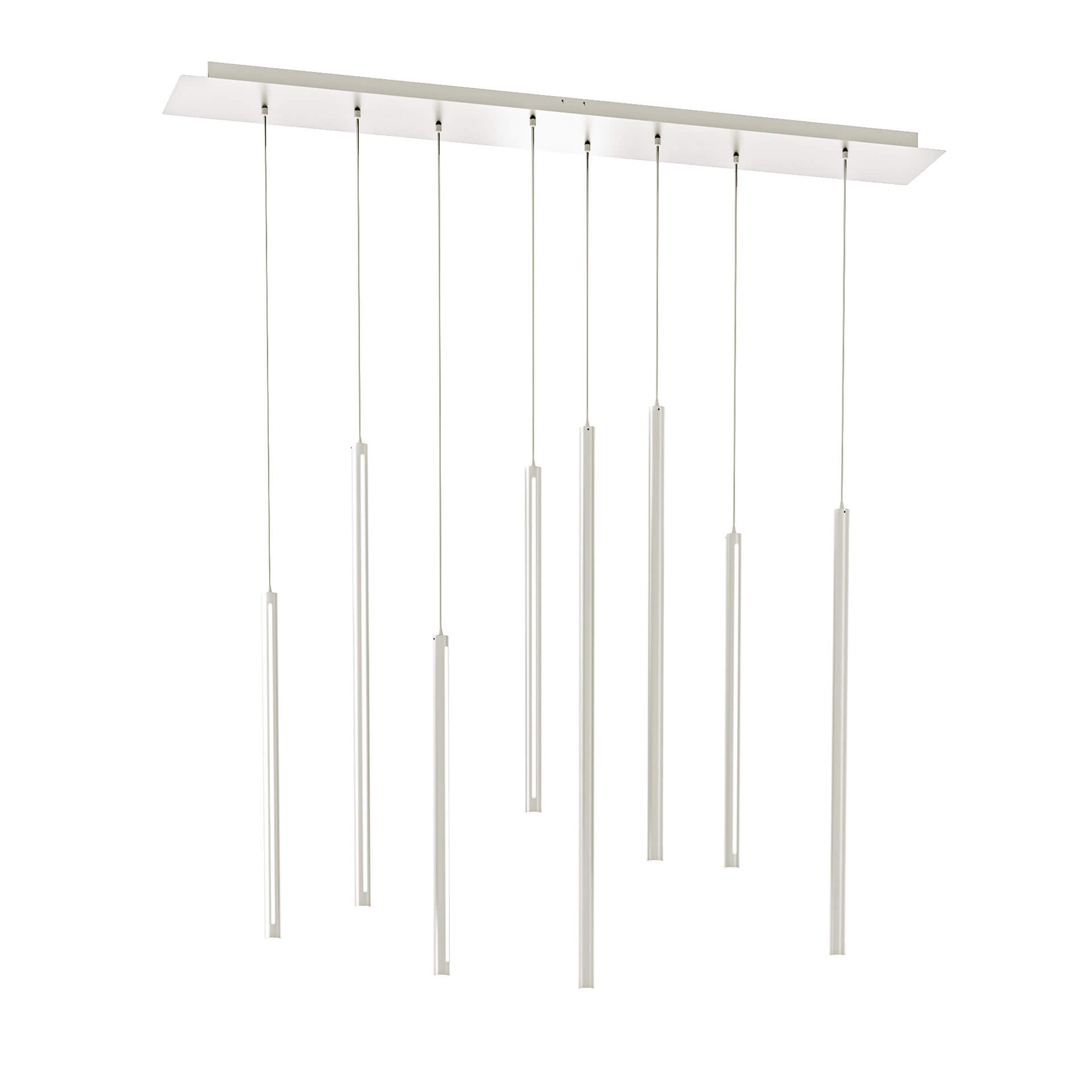 DALS Lighting PDLED120-8SQ-WH 8 Light Square LED Duo-Light Cylinder Pendant Cluster Multi-Color Temperature, Wattage 240W, Lumens 2400Lm, White Finish