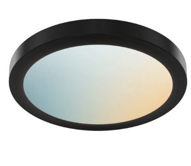 Dals Lighting DCP-FMM12-BK 12 Inch Smart Flush mount Light, Watt 21W, Lumens 1300LM, CCT RGB + CCT 2700Kâ6500K Black Finish