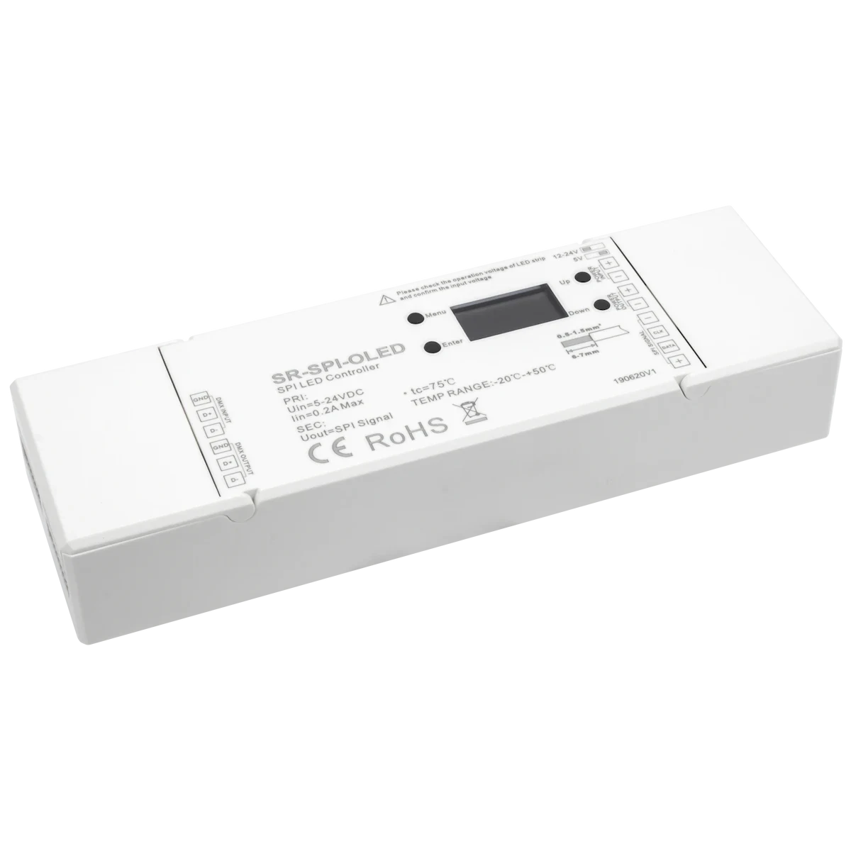 American Lighting DEC-SPI 5-Channel DMX Decoder – SPI Control, Compact Design, White Housing, for RGBW/SPI LED Systems