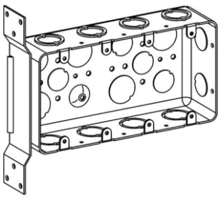 Orbit DHB-4-FB Four-Gang Electric Box 2-1/8" Deep Handy Box W/ CKO & 1/2" Knockouts & FB Bracket
