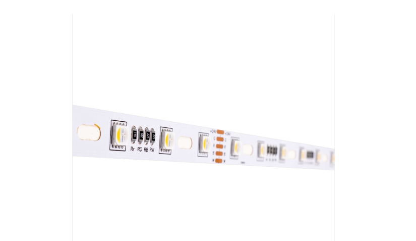 LED strip light on a white background