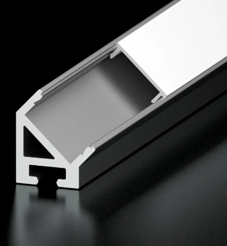 Diode LED DI-CPCHB-45-NL-96B 96" 45 Degree Channel Bundle for LED Tape Light Black Finish, No Lens, Open Closed End Caps, Mounting Clips