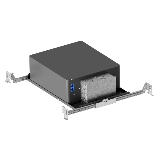 American Lighting DL4-DMX-RGBTW-ICAT 4" Shallow ICAT Recessed New Construction Housing Kit for DMX/RDM RGBTW Downlight, Black Finish with 120–277V Driver & Adjustable Hanger Bars
