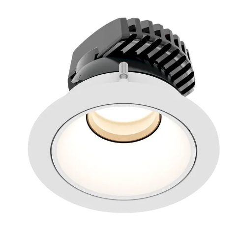 American Lighting DL4R-DMX-RGBTW-LED-WH 4" Round Trim LED Kit with Adjustable COB Module, DMX/RDM RGBTW, 15W, 1000+ Lumens, 25° Beam, Dual Reflectors & Field Adjustable Optics (White & Warm Haze Finishes)