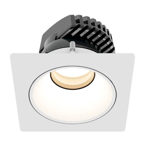 American Lighting DL4S-DMX-RGBTW-LED-WH 4" Square Trim LED Kit with Adjustable COB Module, DMX/RDM RGBTW, 15W, 1000+ Lumens, 25° Beam, Dual Reflectors & Field Adjustable Optics (White & Warm Haze Finishes)